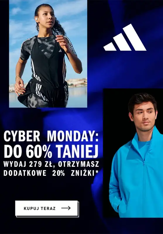 Adidas - gazetka promocyjna Extra -20% przy zakupach za min.279 zł od poniedziałku 02.12 do poniedziałku 02.12
