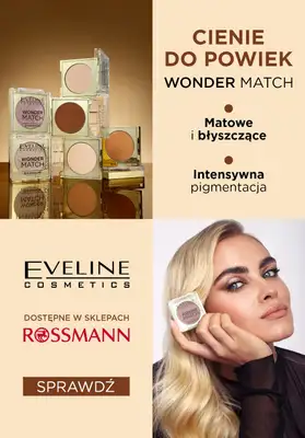 Eveline Cosmetics - gazetka promocyjna Eveline Cosmetics w Rossmann – błyszczące cienie Wonder Match od środy 04.12 do wtorku 31.12 Eveline Cosmetics - gazetka promocyjna Eveline Cosmetics w Rossmann – błyszczące cienie Wonder Match od środy 04.12 do wtorku 31.12