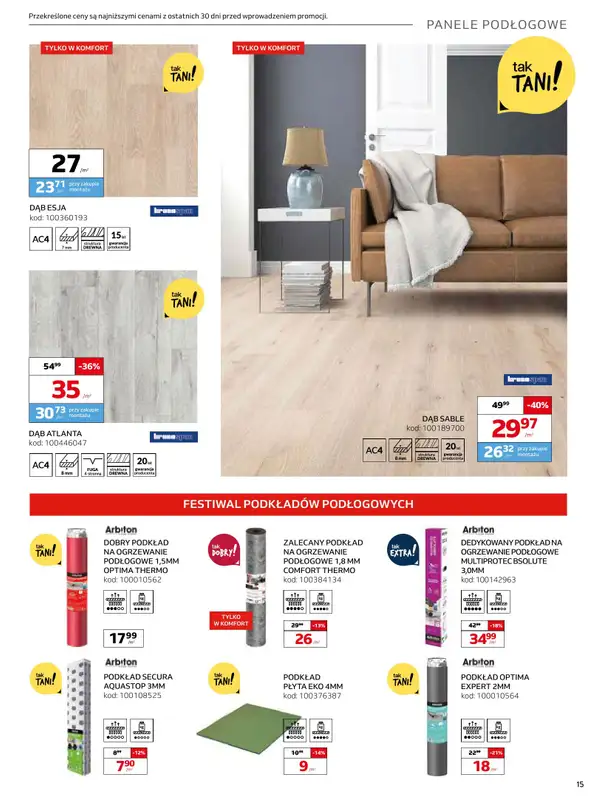 Komfort - gazetka promocyjna Gazetka od środy 08.01 do wtorku 18.02 - strona 15