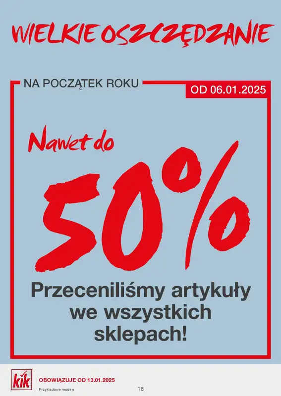 KiK - gazetka promocyjna Gazetka od poniedziałku 13.01 do niedzieli 19.01 - strona 16