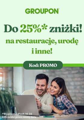 Groupon - gazetka promocyjna Do 25% zniżki na wybrane oferty! od piątku 17.01 