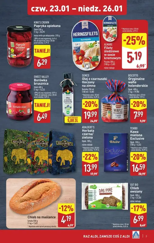 #OKAZJE w sklepach - gazetka promocyjna Weekend super cen w Aldi! od czwartku 23.01 do niedzieli 26.01 - strona 3
