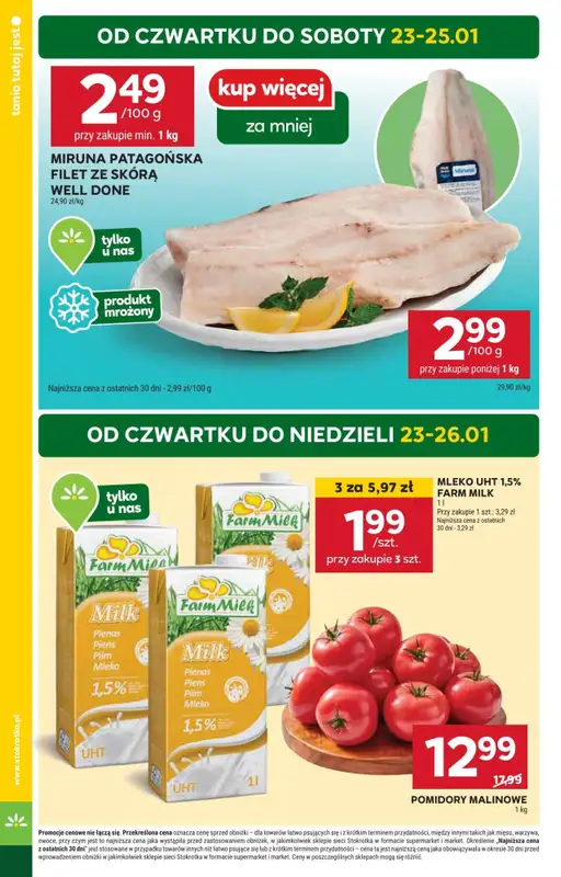 #OKAZJE w sklepach - gazetka promocyjna Stokrotka | Gazetka Supermarket od czwartku 23.01 do środy 29.01 - strona 4