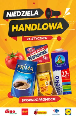 #OKAZJE w sklepach - gazetka promocyjna Niedziela handlowa - sprawdź promocje od czwartku 23.01 do niedzieli 26.01