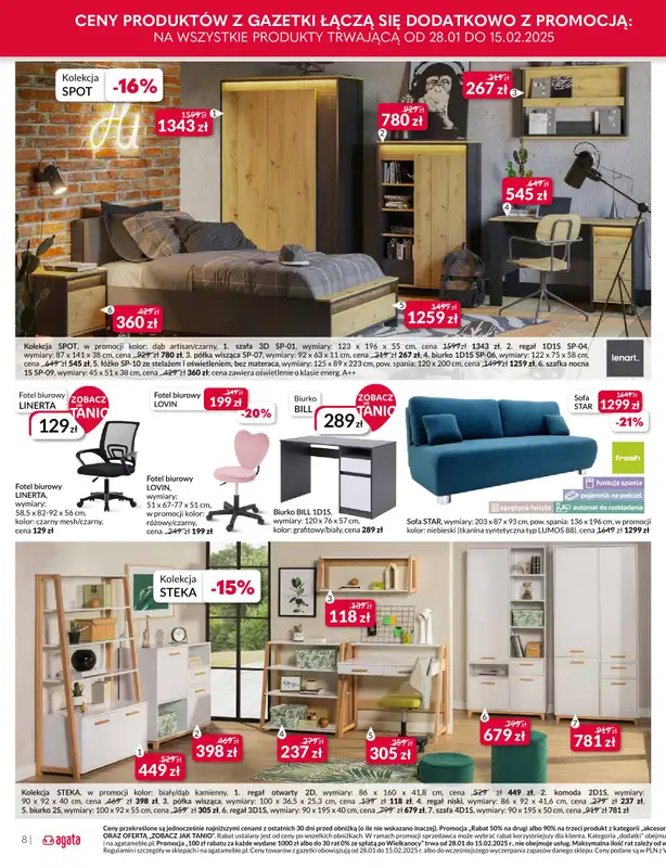Salony Agata - gazetka promocyjna Gazetka od wtorku 28.01 do soboty 15.02 - strona 8