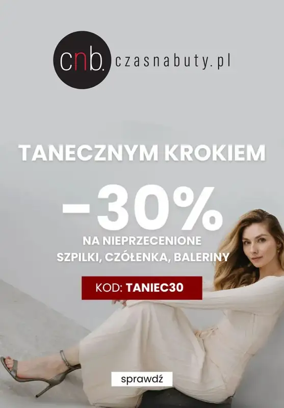 Czasnabuty.pl - gazetka promocyjna -30% na szpilki, czółenka i balerina od środy 29.01 do wtorku 04.03
