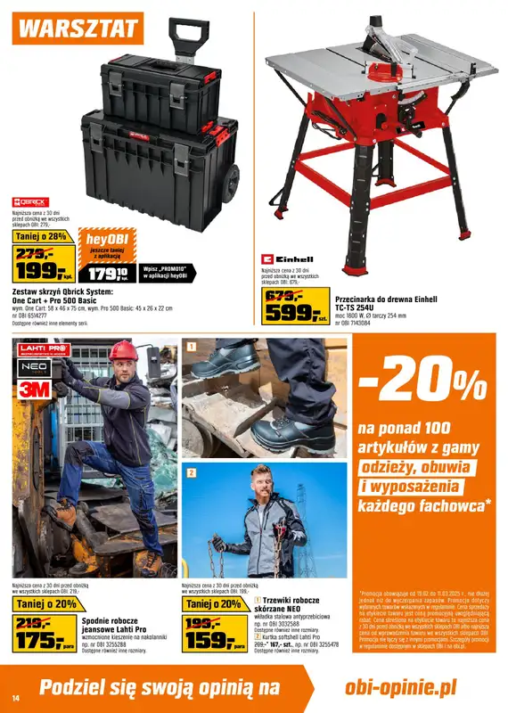 OBI - gazetka promocyjna Gazetka od środy 19.02 do wtorku 11.03 - strona 14