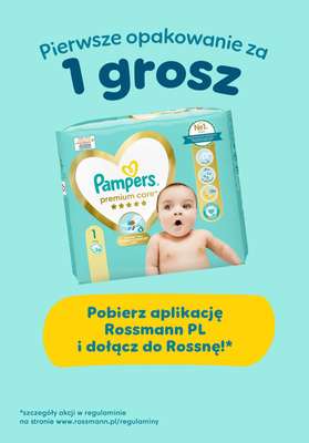  Pampers - gazetka promocyjna Pierwsze opakowanie za 1 grosz! od soboty 01.03 do poniedziałku 31.03
