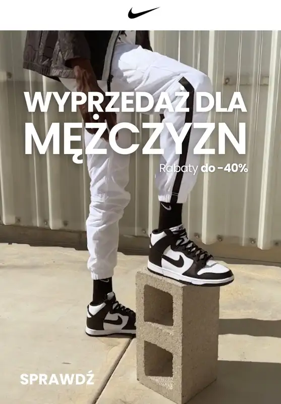 NIKE - gazetka promocyjna Produkty na WYPRZEDAŻY - dla mężczyzn od piątku 07.03 