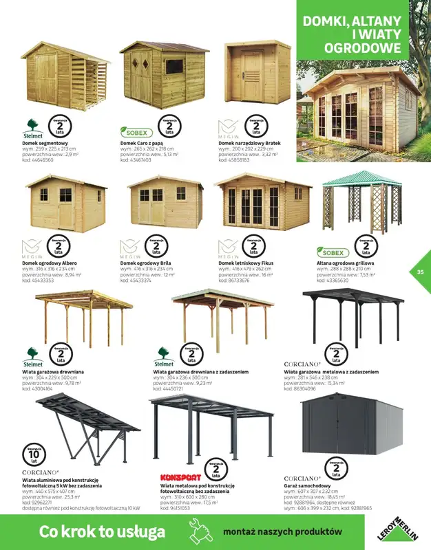 Leroy Merlin - gazetka promocyjna Katalog Ogrodzenia i domki narzędziowe 2025 od poniedziałku 10.03 do niedzieli 30.11 - strona 35