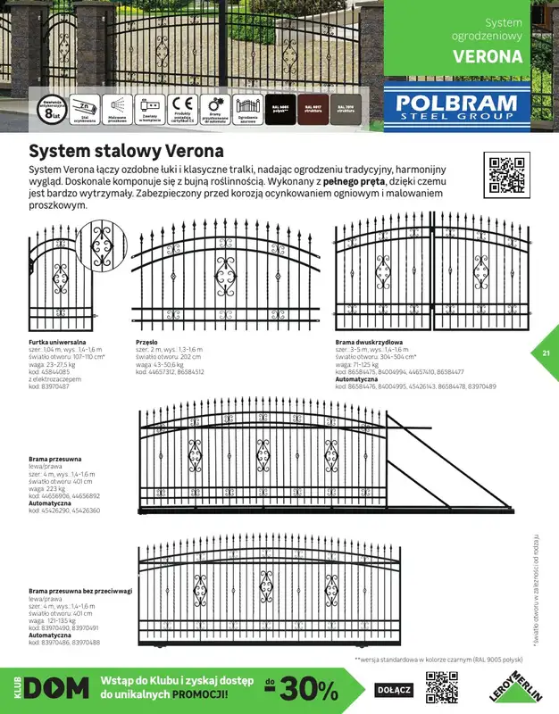 Leroy Merlin - gazetka promocyjna Katalog Ogrodzenia i domki narzędziowe 2025 od poniedziałku 10.03 do niedzieli 30.11 - strona 21