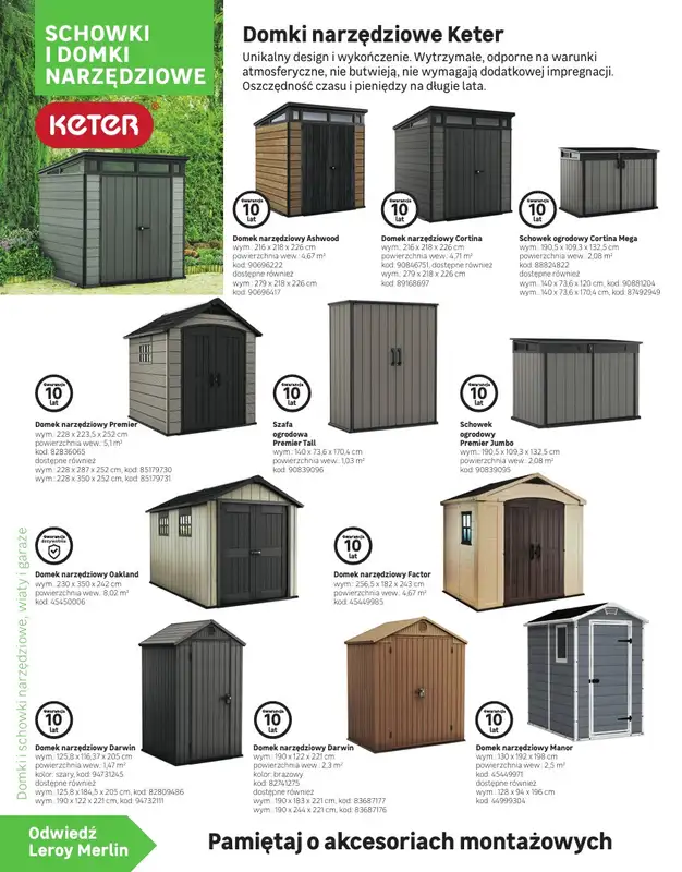 Leroy Merlin - gazetka promocyjna Katalog Ogrodzenia i domki narzędziowe 2025 od poniedziałku 10.03 do niedzieli 30.11 - strona 34