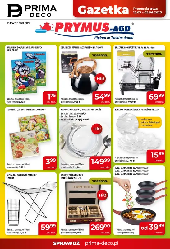 Prymus AGD / Prima Deco - gazetka promocyjna Gazetka od czwartku 13.03 do soboty 05.04