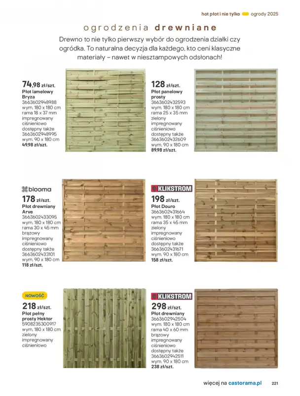 Castorama - gazetka promocyjna Katalog Ogrody, tarasy i balkony 2025 od środy 12.03 do środy 31.12 - strona 221