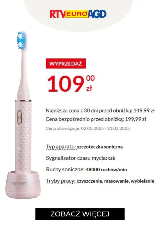 RTV EURO AGD - gazetka promocyjna Szczoteczki elektryczne w supercenach! od piątku 14.03 do poniedziałku 31.03 - strona 3