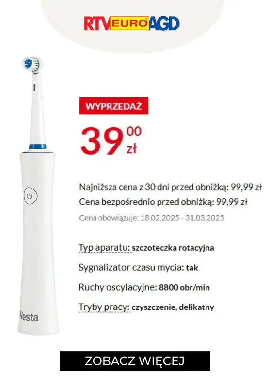 RTV EURO AGD - gazetka promocyjna Szczoteczki elektryczne w supercenach! od piątku 14.03 do poniedziałku 31.03 - strona 5