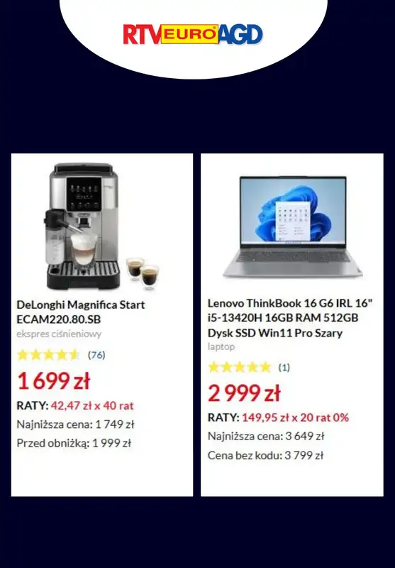 RTV EURO AGD - gazetka promocyjna Turbo rabaty! od piątku 14.03 do poniedziałku 17.03 - strona 2