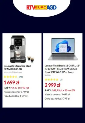 RTV EURO AGD - gazetka promocyjna Turbo rabaty! od piątku 14.03 do poniedziałku 17.03 - strona 2 RTV EURO AGD - gazetka promocyjna Turbo rabaty! od piątku 14.03 do poniedziałku 17.03 - strona 2
