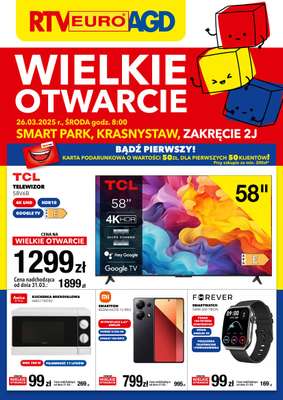 RTV EURO AGD - gazetka promocyjna WIELKIE OTWARCIE!  SMART PARK, Krasnystaw od środy 26.03 do soboty 29.03