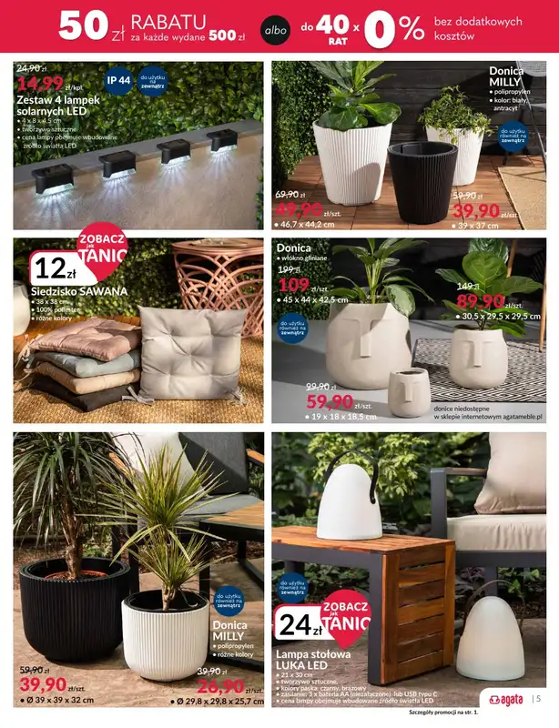 Salony Agata - gazetka promocyjna Meble ogrodowe i dodatki w jeszcze niższych cenach od środy 26.03 do niedzieli 13.04 - strona 5