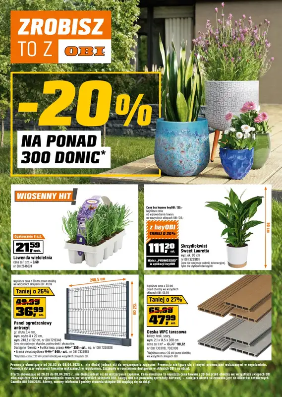 OBI - gazetka promocyjna Gazetka od środy 26.03 do wtorku 08.04