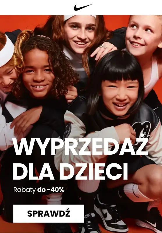 NIKE - gazetka promocyjna Wyprzedaż dla dzieci do -40% od środy 26.03 