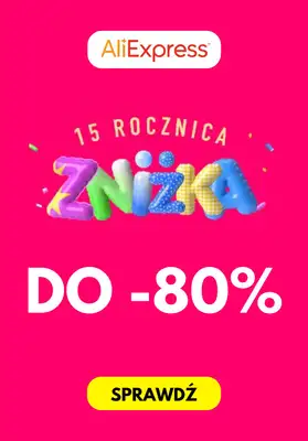 AliExpress - gazetka promocyjna Do -80% na 15-tą rocznicę od środy 26.03 