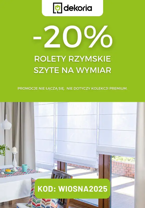 Dekoria - gazetka promocyjna -20% na rolety rzymskie od piątku 28.03 do środy 02.04