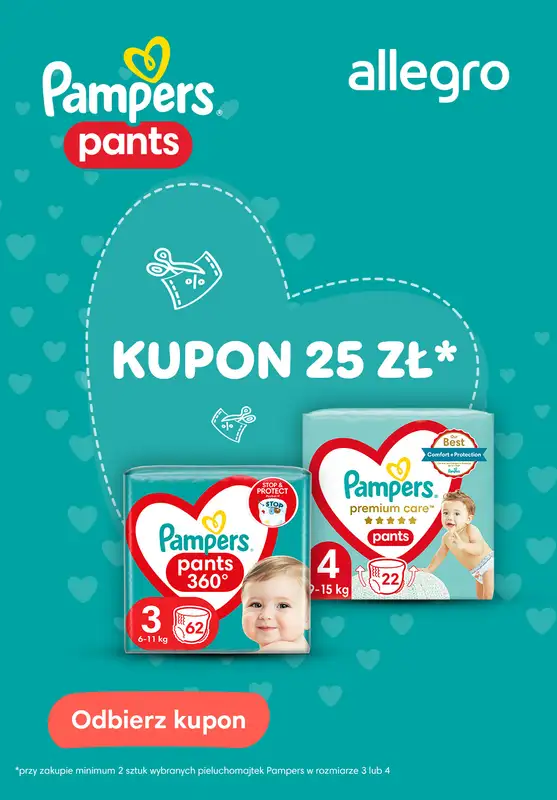  Pampers - gazetka promocyjna Kupon 25zł na pieluchomajtki od wtorku 01.04 do środy 30.04