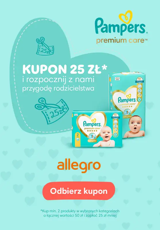  Pampers - gazetka promocyjna Kupon 25zł na pieluszki dla noworodków od wtorku 01.04 do środy 30.04