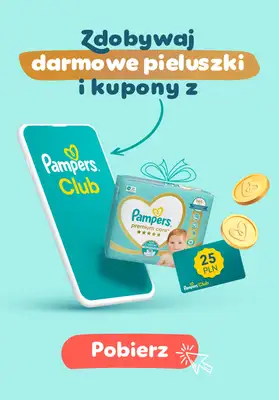 Pampers - gazetka promocyjna Zdobywaj darmowe pieluszki z Pampers Club od wtorku 01.04 do środy 30.04  Pampers - gazetka promocyjna Zdobywaj darmowe pieluszki z Pampers Club od wtorku 01.04 do środy 30.04