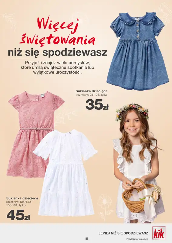 KiK - gazetka promocyjna Gazetka od poniedziałku 31.03 do niedzieli 06.04 - strona 15