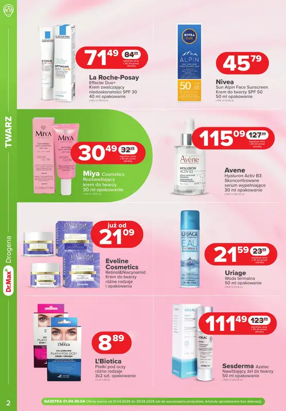 Dr.Max Drogeria - gazetka promocyjna Gazetka od wtorku 01.04 do środy 30.04 - strona 2