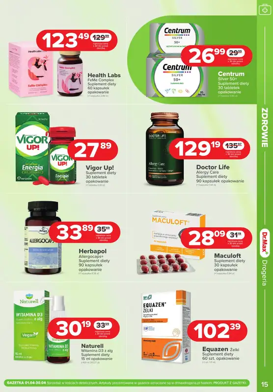 Dr.Max Drogeria - gazetka promocyjna Gazetka od wtorku 01.04 do środy 30.04 - strona 15