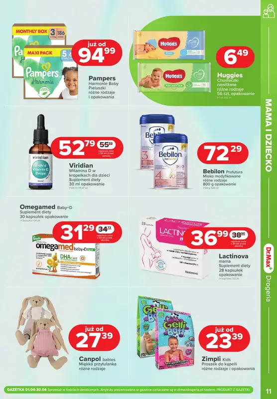 Dr.Max Drogeria - gazetka promocyjna Gazetka od wtorku 01.04 do środy 30.04 - strona 11