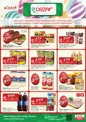 CEZAR Delikatesy - gazetka promocyjna Gazetka od czwartku 03.04 do soboty 19.04 CEZAR Delikatesy - gazetka promocyjna Gazetka od czwartku 03.04 do soboty 19.04