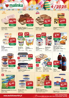 MALINKA - gazetka promocyjna Gazetka od czwartku 03.04 do soboty 19.04