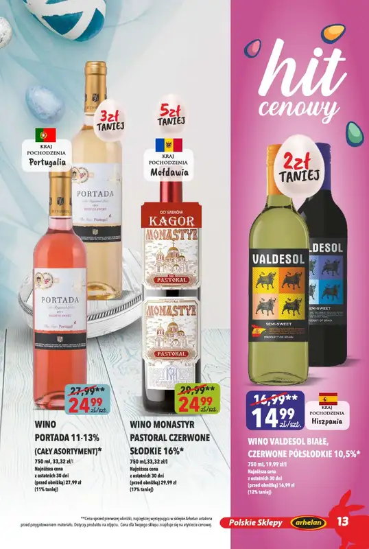 Arhelan - gazetka promocyjna Alkohole Wielkanocne od piątku 04.04 do niedzieli 20.04 - strona 13