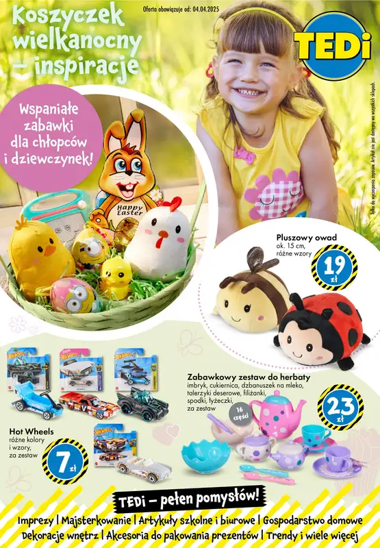 Tedi - gazetka promocyjna Koszyczek wielkanocny - inspiracje od piątku 04.04 do soboty 12.04