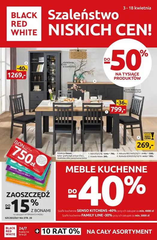 Black Red White - gazetka promocyjna Szaleństwo niskich cen do -50% od czwartku 03.04 do piątku 18.04
