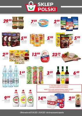 Sklep Polski - gazetka promocyjna Plakat promocyjny od poniedziałku 07.04 do niedzieli 20.04