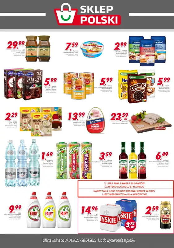 Sklep Polski - gazetka promocyjna Plakat promocyjny od poniedziałku 07.04 do niedzieli 20.04