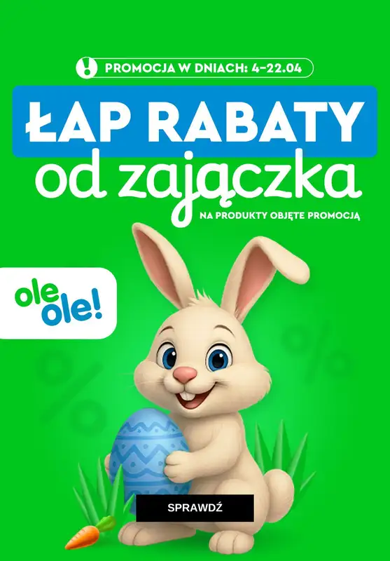 OleOle! - gazetka promocyjna Rabaty od zajączka od środy 09.04 do wtorku 22.04