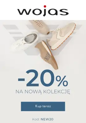 Wojas - gazetka promocyjna -20% na asortyment nieprzeceniony od poniedziałku 14.04 do środy 16.04