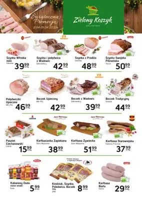 Zielony Koszyk - gazetka promocyjna Świąteczne promocje od wtorku 15.04 do soboty 19.04 Zielony Koszyk - gazetka promocyjna Świąteczne promocje od wtorku 15.04 do soboty 19.04