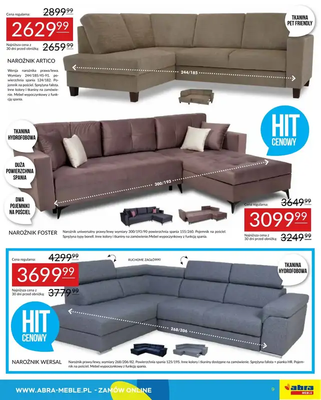 Abra Meble - gazetka promocyjna Gazetka od wtorku 15.04 do poniedziałku 28.04 - strona 9