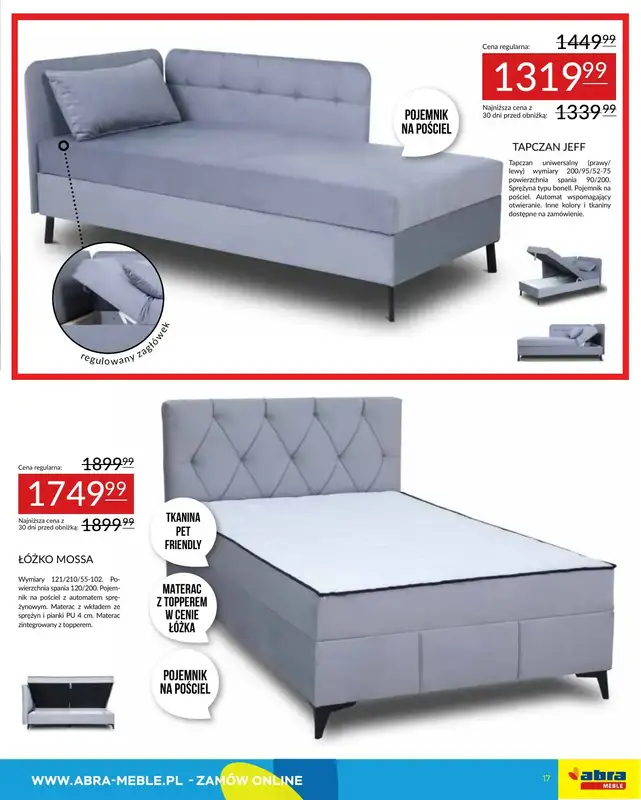 Abra Meble - gazetka promocyjna Gazetka od wtorku 15.04 do poniedziałku 28.04 - strona 17