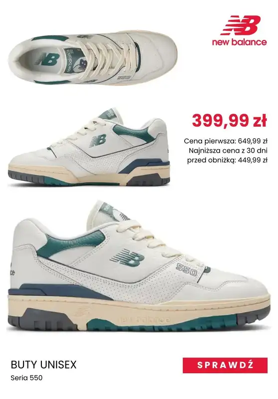 New Balance - gazetka promocyjna Białe sneakersy z wyprzedaży od czwartku 17.04  - strona 9