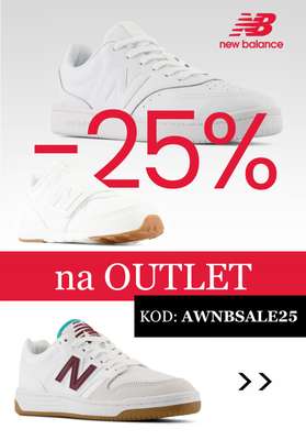 New Balance - gazetka promocyjna -25% na produkty z Outletu od czwartku 17.04 do niedzieli 27.04