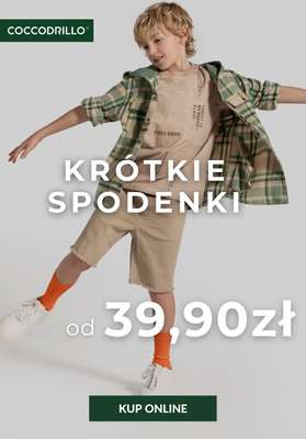 Coccodrillo - gazetka promocyjna Od 39,90 zł krótkie spodenki od niedzieli 20.04 do poniedziałku 28.04